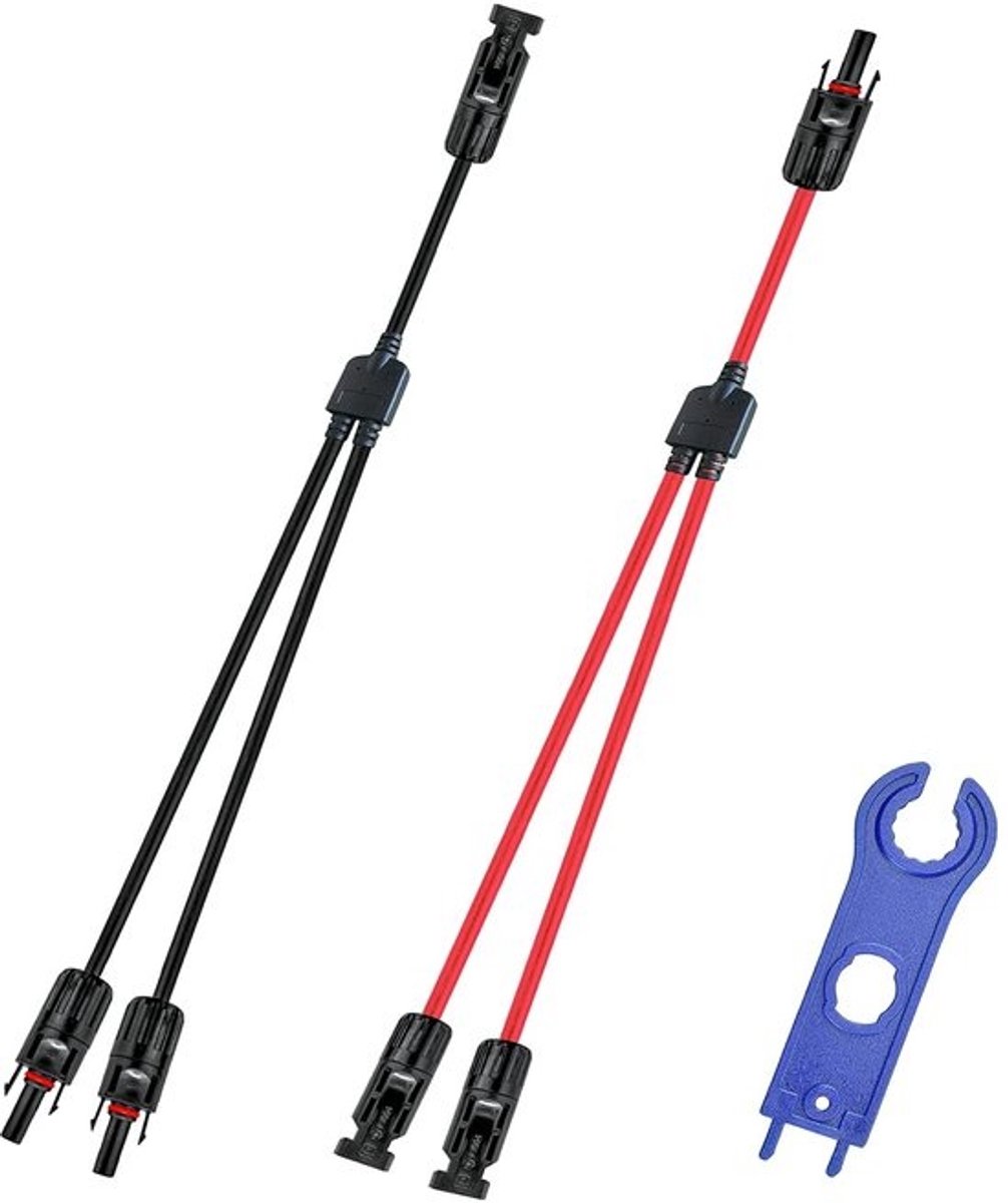 Y-Verdeler Solar Kabel voor Zonnepanelen - 1 naar 2 MC4 Set - Waterdichte Connector