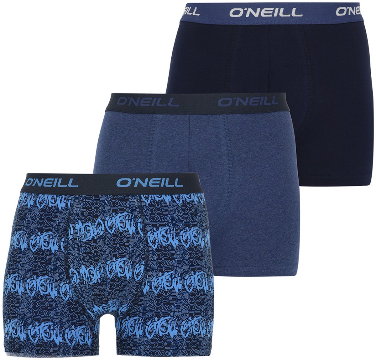 O'Neill Heren Boxershorts | Graffiti Wave Cult | Merk: O’Neill | Kleur: Blauw | Maat: S T/M Xxl | 9 Pack