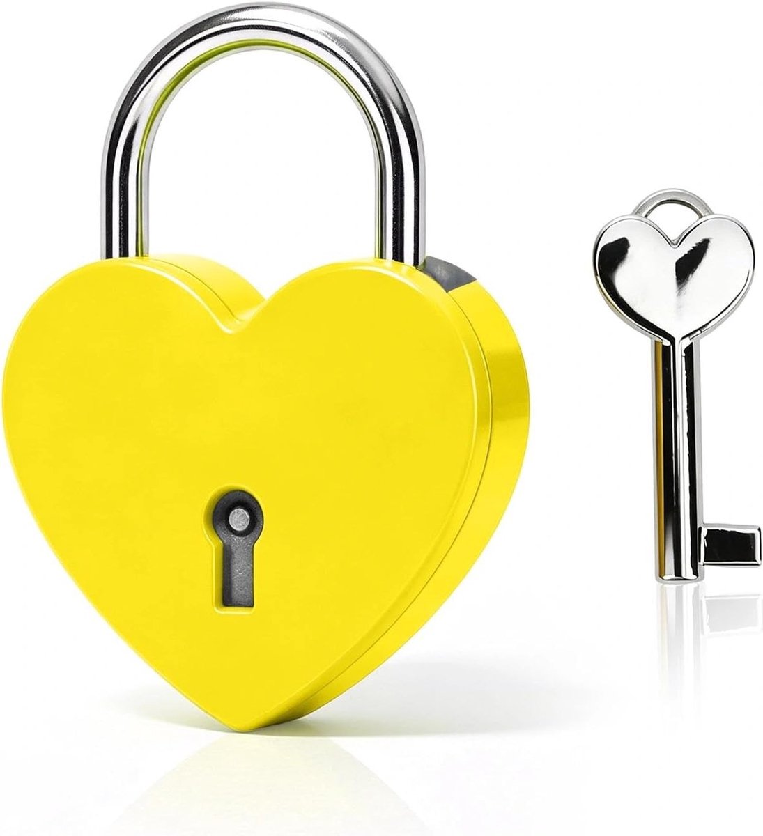 Hartvormige Hangslot met Sleutel voor Liefdesbrug, Perfect als Trouwring, Verjaardagscadeau of Reisgeschenk, Duurzaam en Veilig Hangslot voor Thuisgebruik