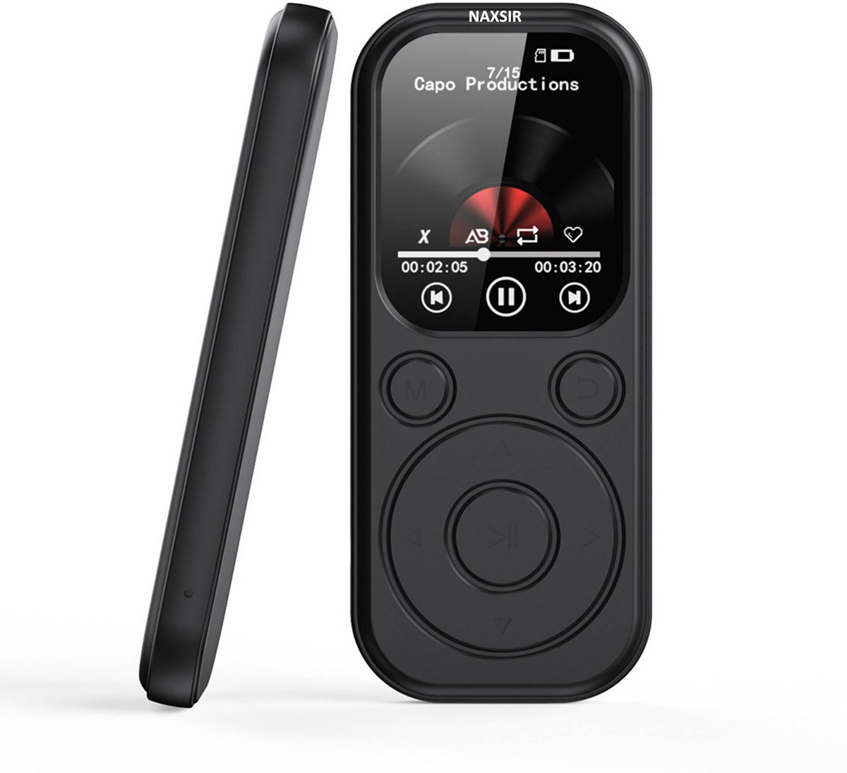 NAXSIR - Draagbare MP3 Speler - 32GB Kaart Inclusief - Bluetooth Muziekspeler - A-B Herhaling - Voice Recorder
