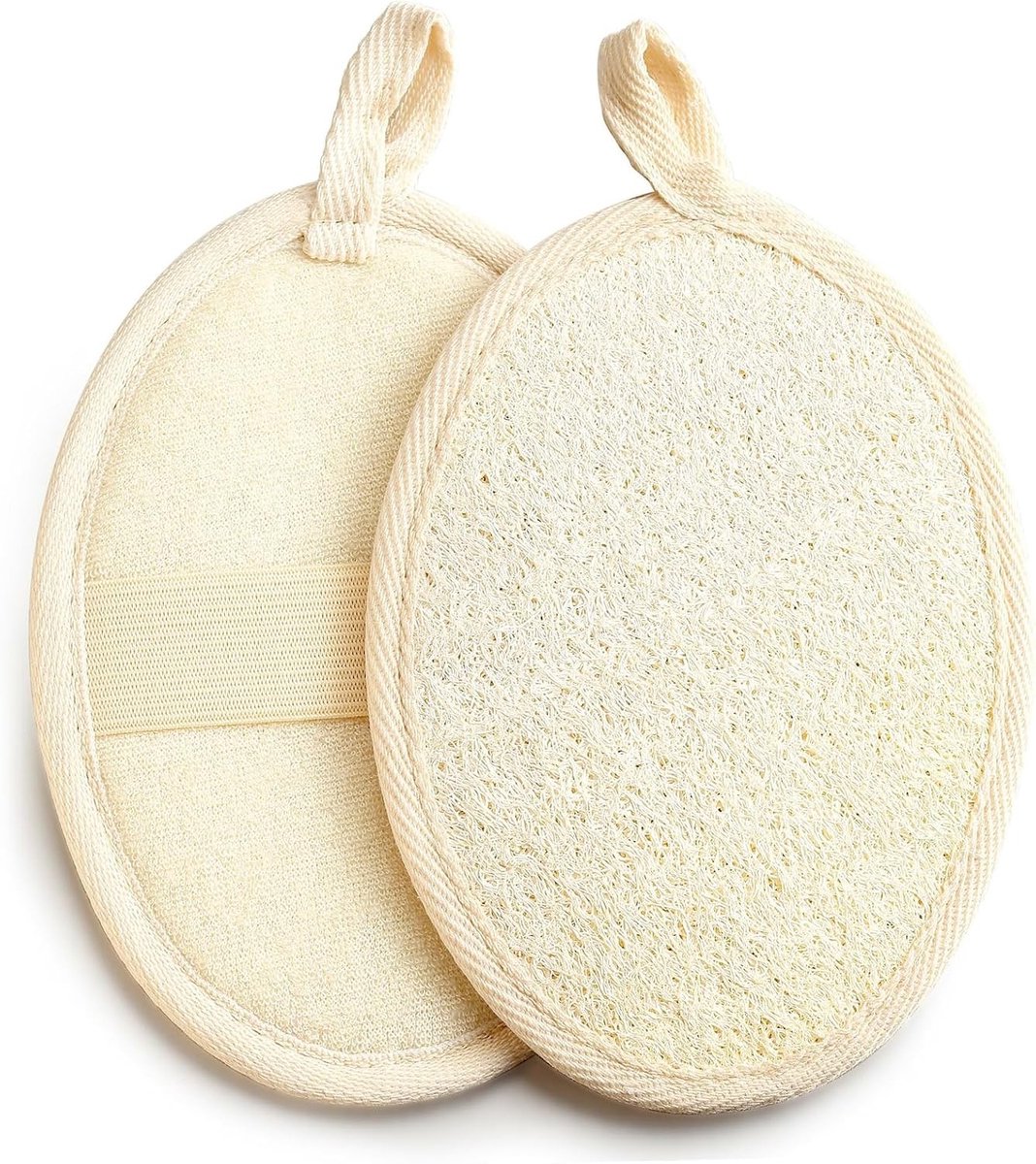 Natuurlijke loofaspons - 2 stuks exfoliërende bodyscrubber voor een milde huidverzorging en duurzame douche-ervaring