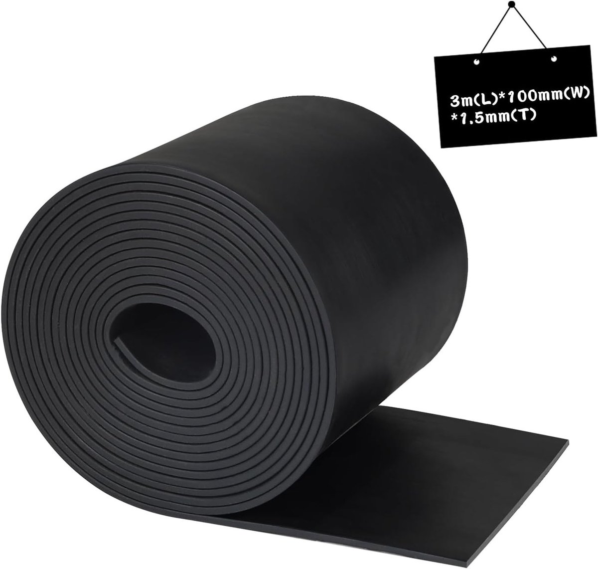 Rubber Strip voor Onderlagen, Neopreen Rubber Mat 100mm x 0.3cm x 3m, Ideaal voor Dichtingen en Isolatie