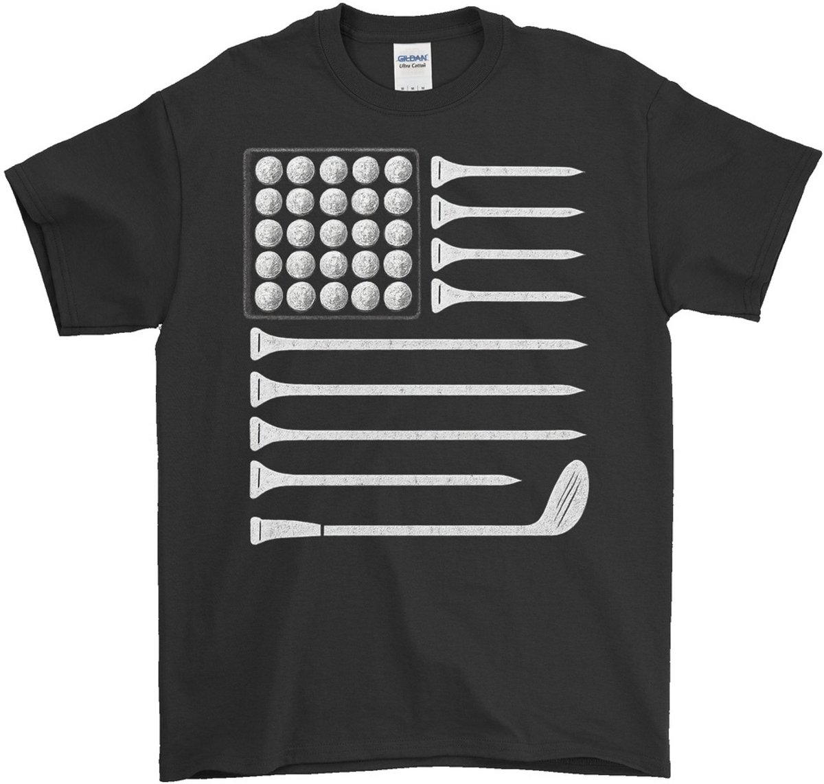 Golf Shirt – Amerikaanse Vlag van Golfballen en Tees – Sportieve Outfit – Unisex T-Shirt voor Dames & Heren – Origineel Cadeau