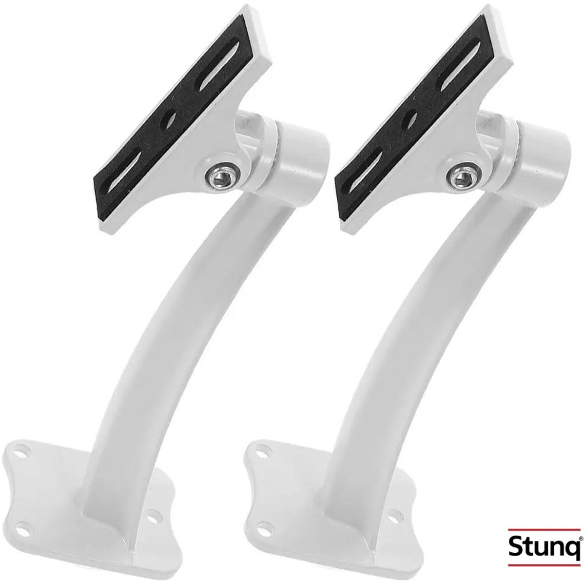 Image of Stunq® 2-delige monitorcamera wandbeugel van aluminiumlegering – verstelbare hoek – wit