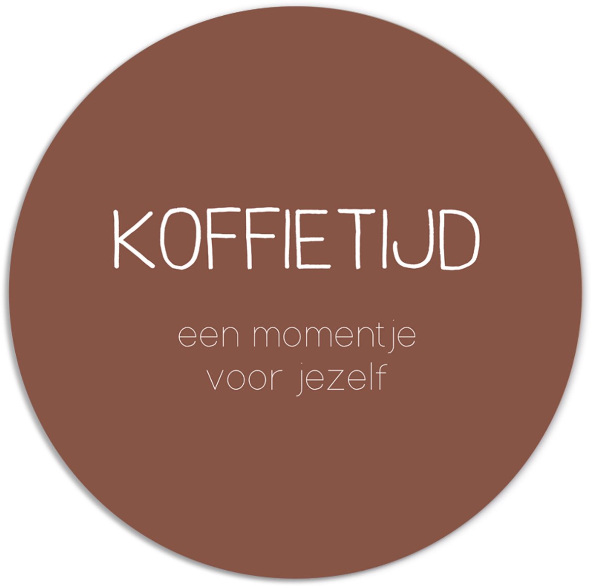 Label2X - Muurcirkel koffietijd cognac - Ø 50 cm - Forex - Multicolor - Wandcirkel - Rond Schilderij - Muurdecoratie Cirkel - Wandecoratie rond - Decoratie voor woonkamer of slaapkamer