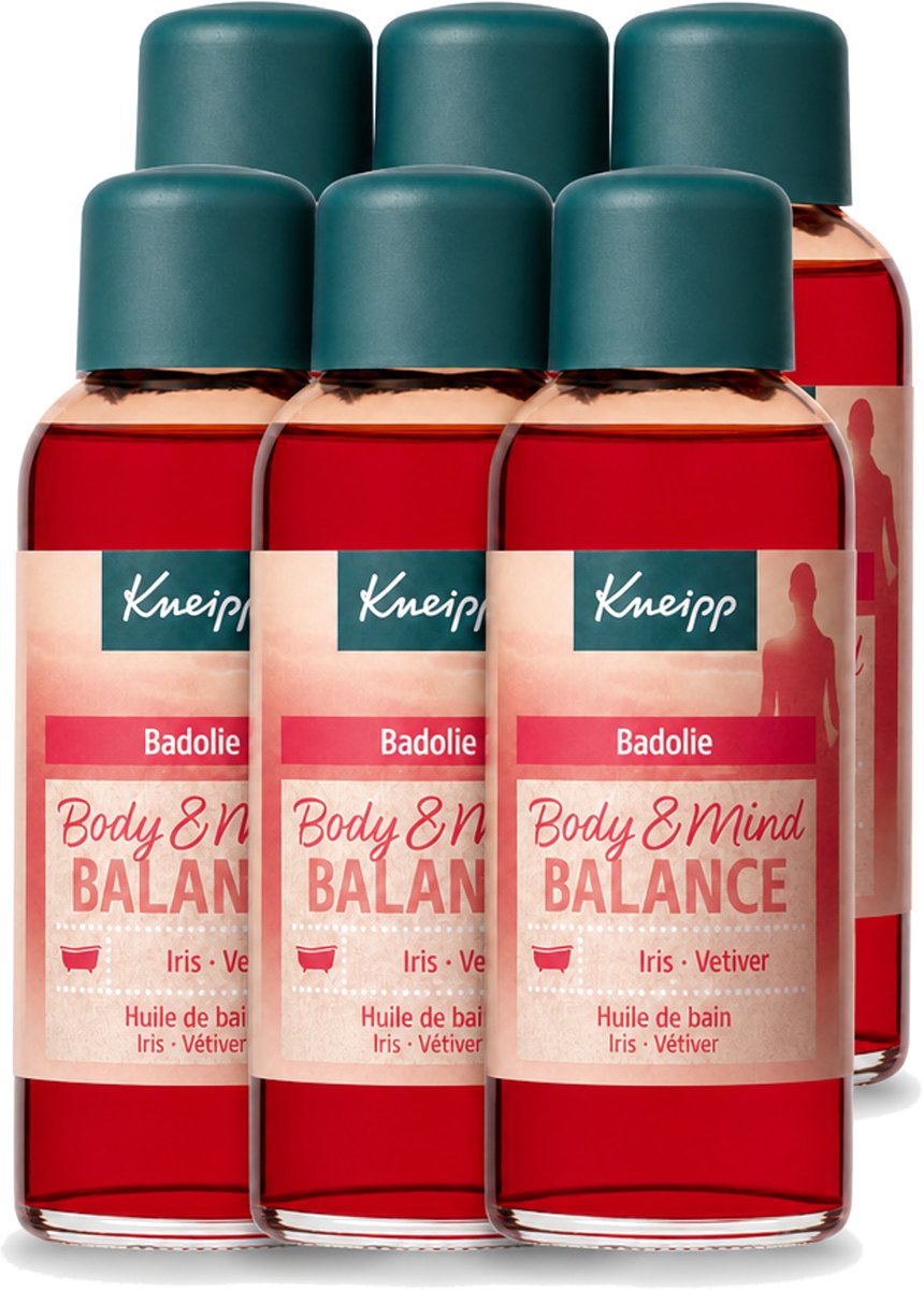 6 x Kneipp - Badolie - Body & Mind Balance - Iris & Vetiver - 100 ml - Voordeelverpakking - 6 stuks