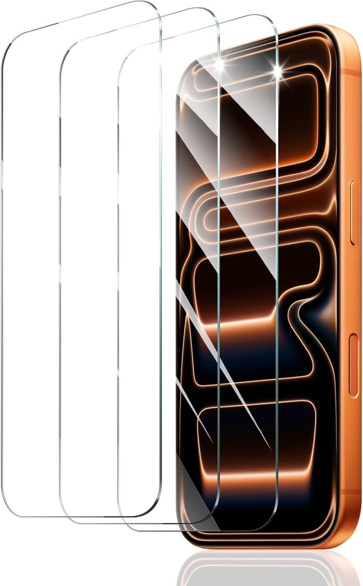 Beschermfolie voor iPhone 16 Pro Max/17 Pro Max, pantserbescherming, glasfolie, displaybescherming, gehard glasfolie, pantserfolie, veiligheidsglas, 9H hardheid, displayfolie, HD helder