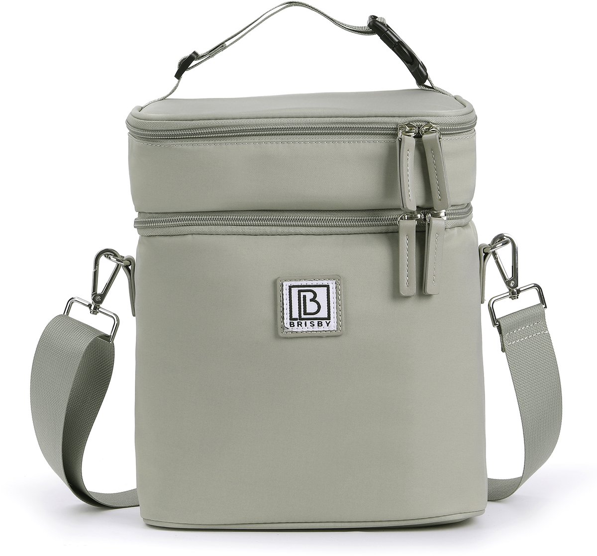 Brisby Kolftas 12 Liter – Koeltas voor Moedermelk & Borstkolf – Kinderwagen Bevestiging – 2 Geïsoleerde Vakken – Inclusief 2 Koelelementen - Sage Green — cadeau in Cadeau-ideeën - foto 5