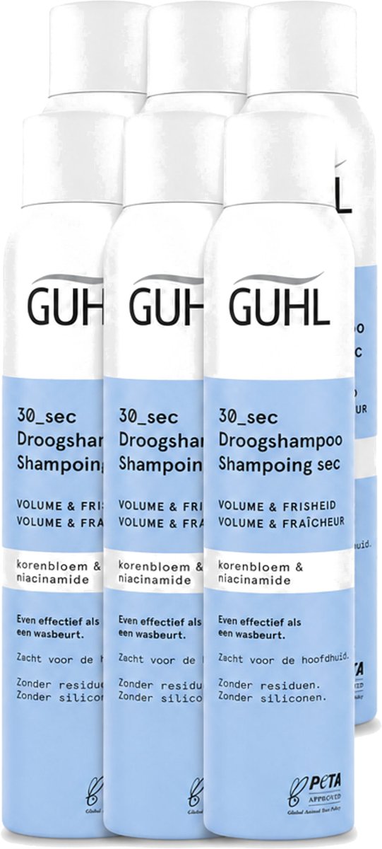 6 x Guhl – Droogshampoo – Volume & Frisheid 30 sec – 200 ml - Voordeelverpakking - 6 stuks