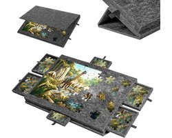 Puzzeltafel voor 1000 stukjes, puzzel tisc met 6 laden, 2-in-1 puzzelbord, standaard en beschermhoes, 77 x 53,6 cm