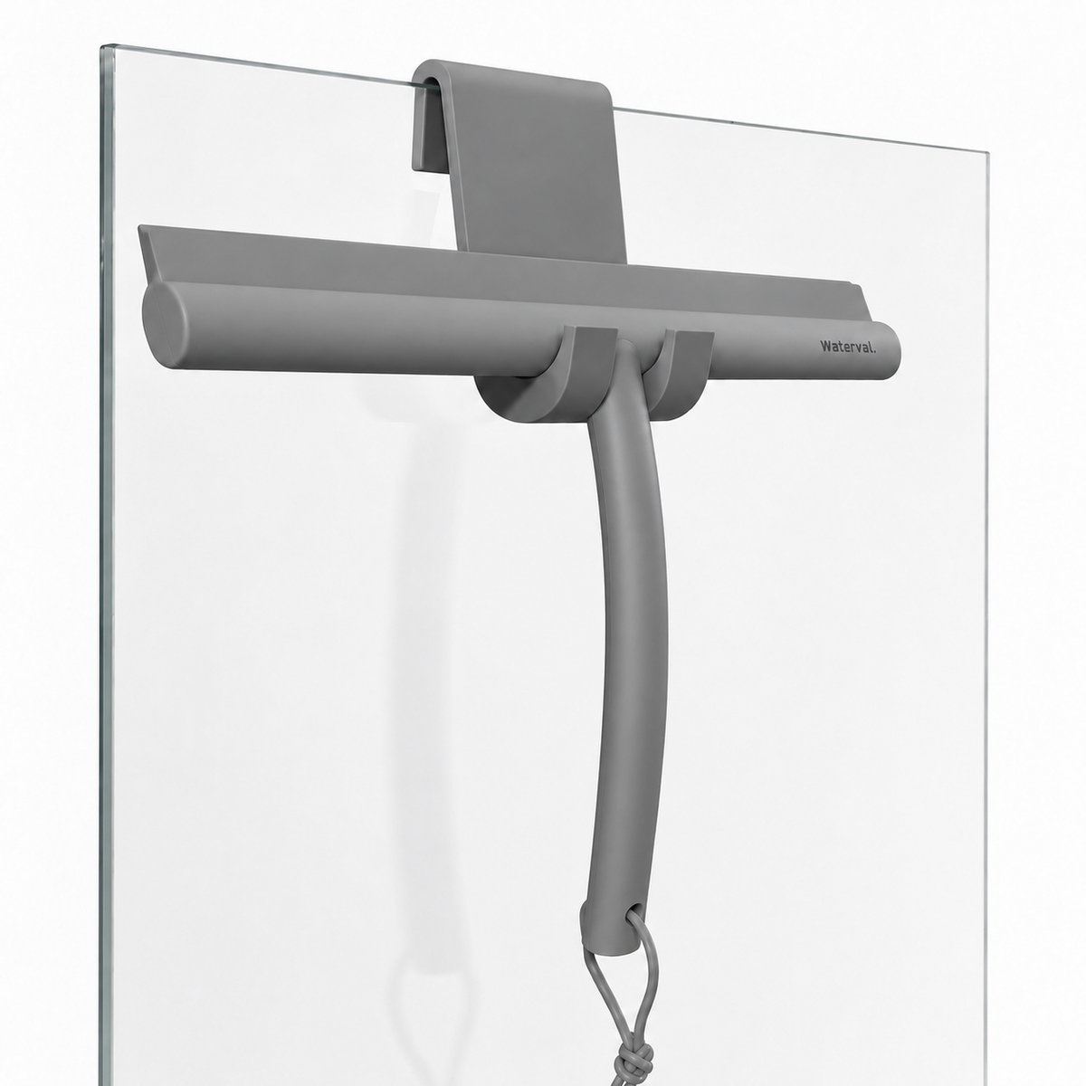 Waterval Luxe Siliconen Douchewisser Antraciet - Met Raamhaak Zonder Boren - Vloertrekker - Trekker Douche en Badkamer - 24 cm