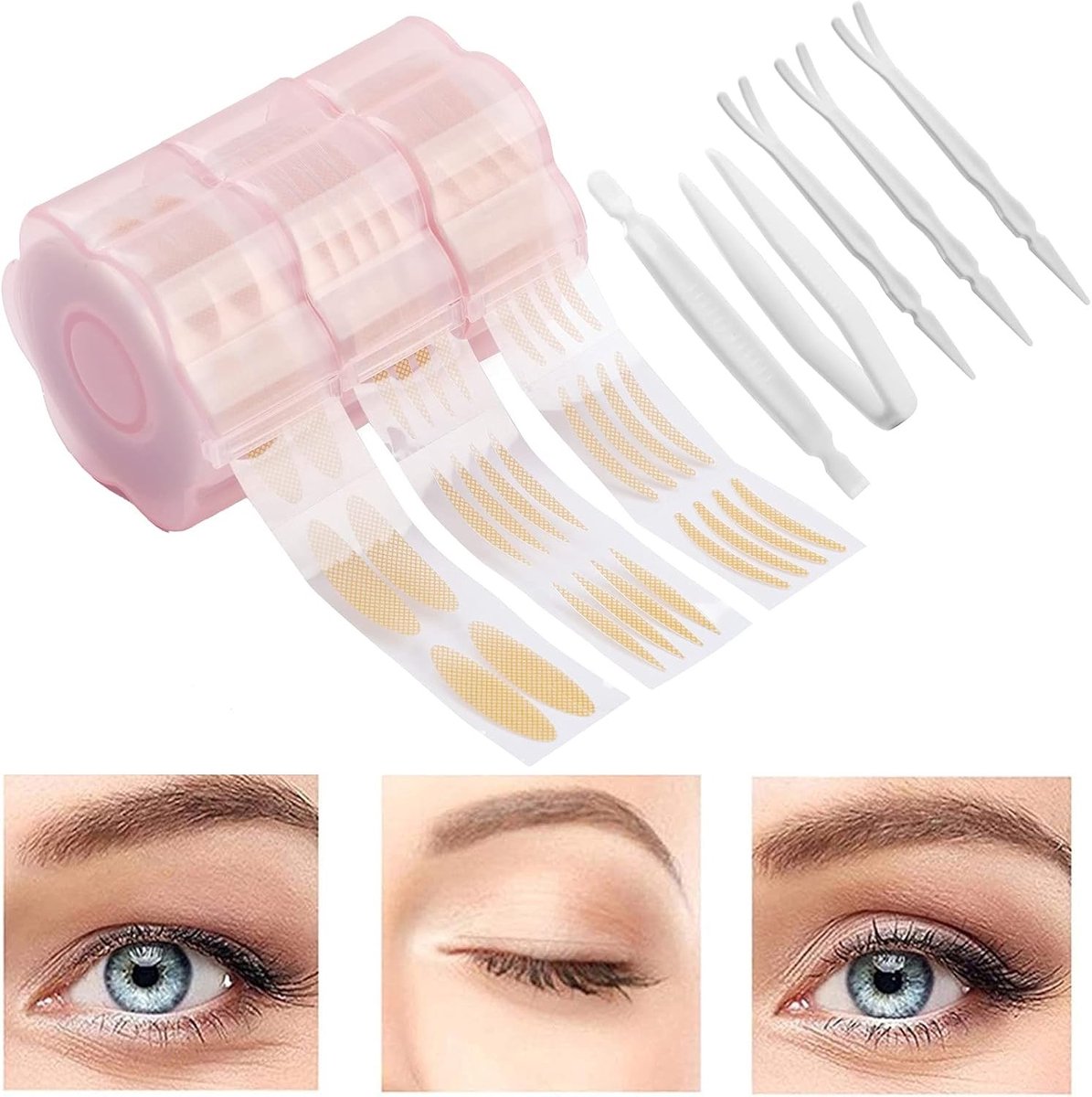 Onzichtbare Dubbele Ooglid Tapes - 1800 Stuks, Waterproof, Lifting Effect, Ideaal voor Oogmake-up en Mooiere Ogen