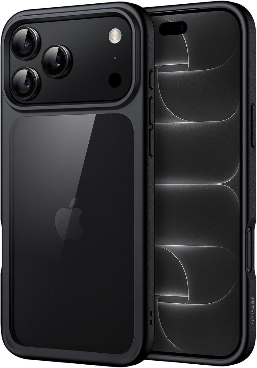 Zandarix Hoesje Geschikt voor Apple iPhone 18 Pro - Niet Vergelend - Schokbestendig - Krasbestendig - Doorzichtig Bumper - Back Cover Hoesje - Zwart
