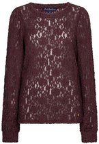 Red Button Top Top Lace Srb5068 Burgundy Dames Maat - M