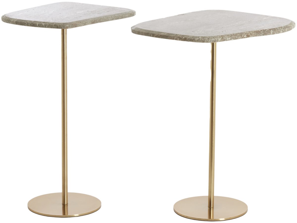 Light & Living Bijzettafel GIA - Ø37.5x59.5 cm - Bruin - Set van 2