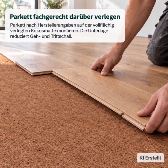 90 m Kokos contactgeluidsisolatie 600 g/m² - Natuurvezelmat 3,5 mm, 1 m breed - Warmte- en geluidsisolatie — afbeelding 5