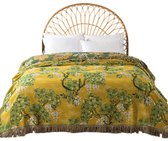 Bankplaid – 100% puur katoen – Dubbelzijdige mousseline – Sprei in bohemian-stijl – 150 x 200 cm – Katoenen gaasdeken – Knusse plaid en sprei – Perfect voor woon- en slaapkamer