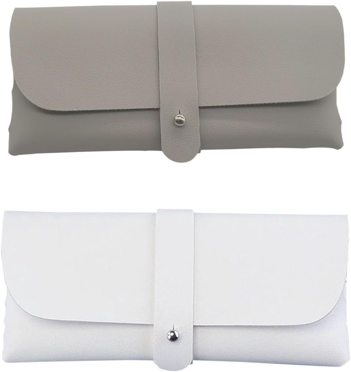 Set van 2 Zachte Brilhoezen van Leer voor Dames en Heren - Unisex PU Leer Brilbescherming, Ideaal voor Reizen en Opbergen