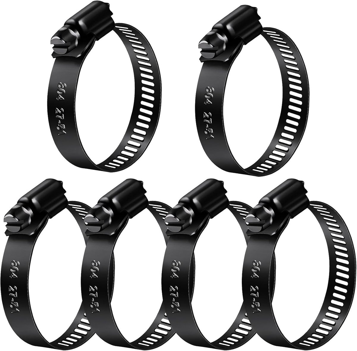 Slangklemmen 27-51 mm - Zwart - Sterke klemkracht - Geschikt voor diverse slangen - ShopVlot