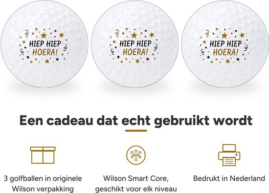 Wilson Golfballen Hiep Hiep Hoera - Verjaardag Golf Cadeau - 3 stuks van Wilson — afbeelding 2