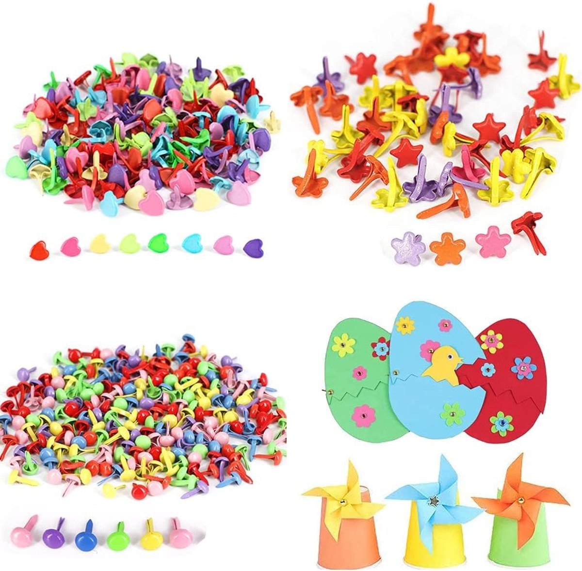 Mini Scrapbook Brads - 300 Stuks Metalen Clips voor Papier Knutselen, DIY Decoratie en Creatieve Projecten