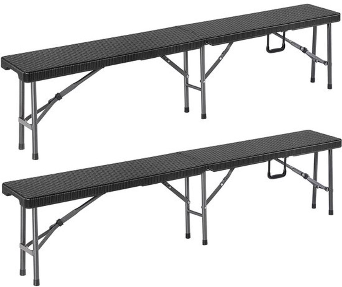 Opvouwbare Tuinbank 180 cm met Draaggreep - Lichtgewicht Rotan Optiek Campingbank
