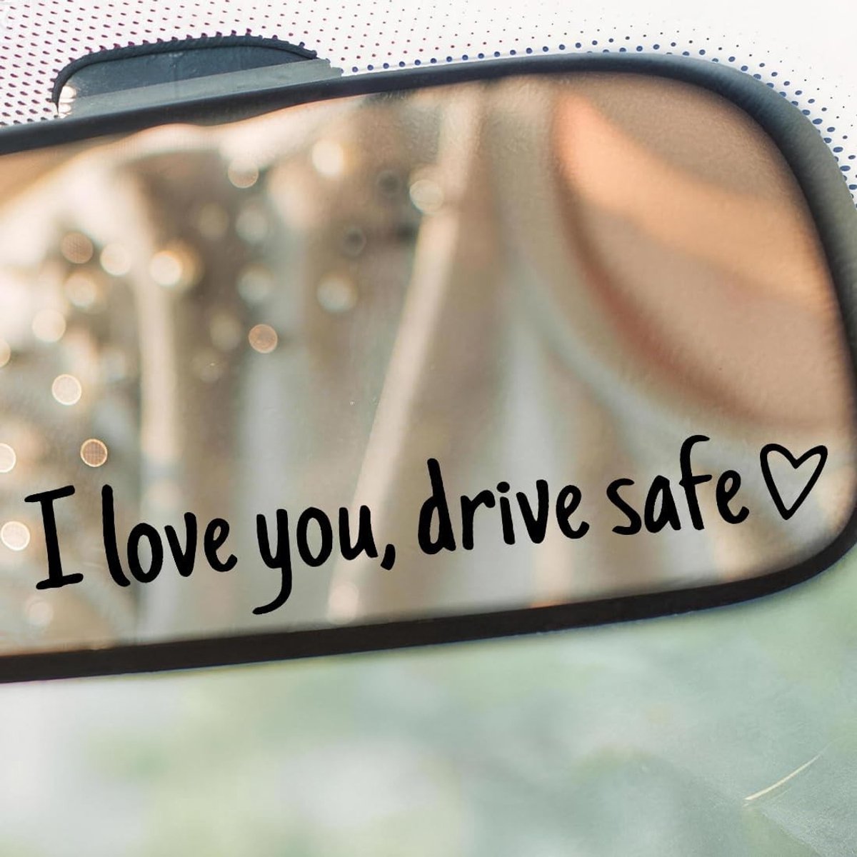 Zwarte autostickers met "I Love You" - Veilig rijden, liefdevolle boodschap, autoaccessoires