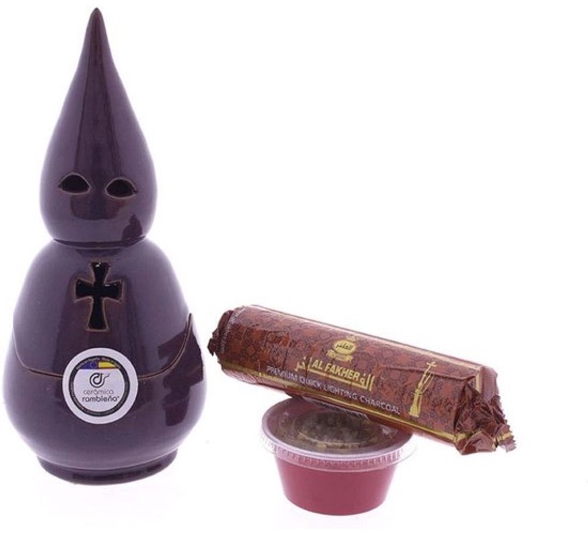 Keramische Wierookstokhouder met Paarse Nazzels - Originele Wierookaccessoires voor Religieuze Ceremonies