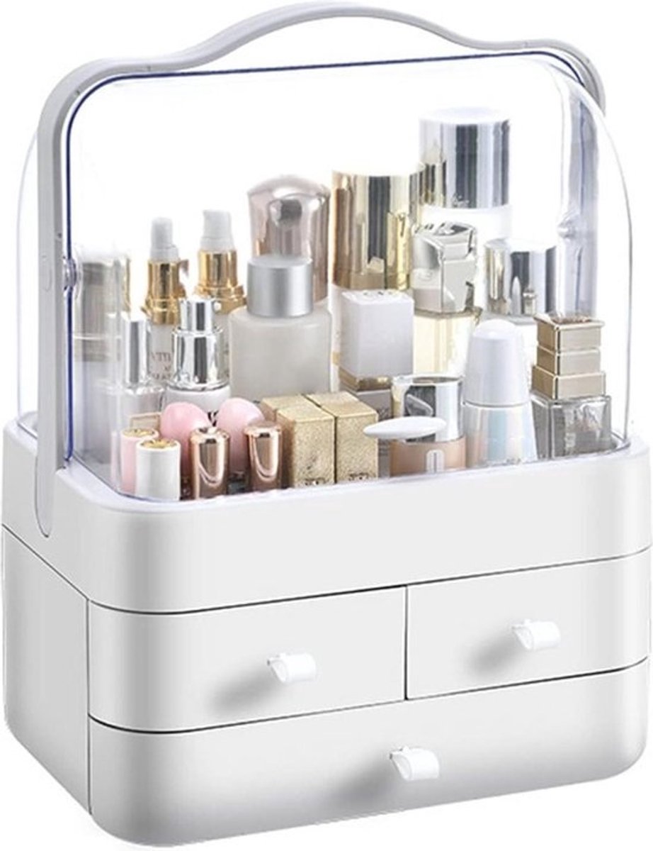 Make up organizer met 3 laden - Transparante cosmetische opbergbox - Grote capaciteit opslag voor juwelen, parfum en cosmetica Make-up organizer