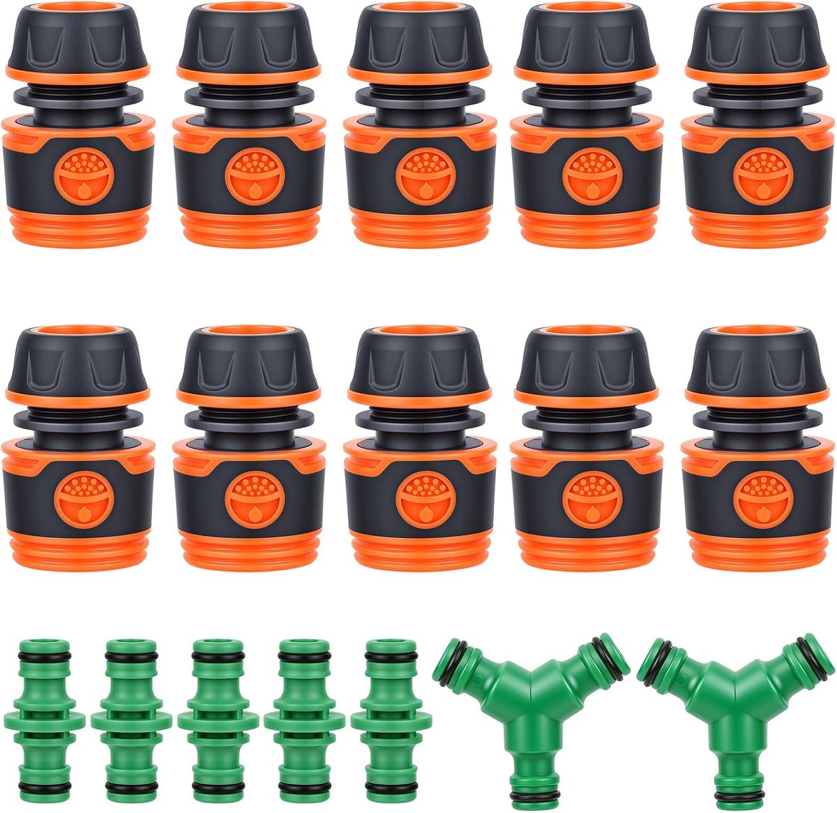 Set, 17 Stuks Slangkoppeling 13 mm, Koppelstuk Set