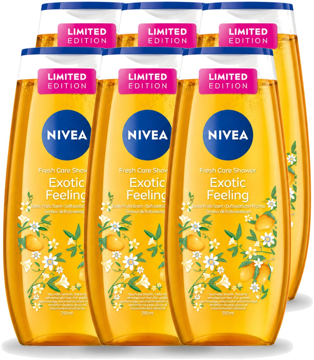 6 x Nivea – Douchegel – Exotic Feeling – 250 ml - Voordeelverpakking - 6 stuks
