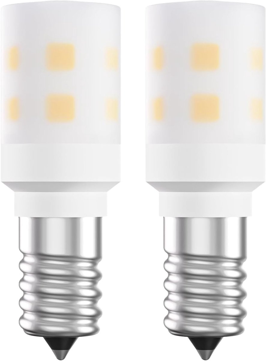 Lamp E14 15 Watt warm wit, E14 LED warm wit 2W 230V zoutlamp, 2W vervanging voor 15W-halogeenlamp voor koelkasten naaimachines, 2700K warm wit 2-stuks