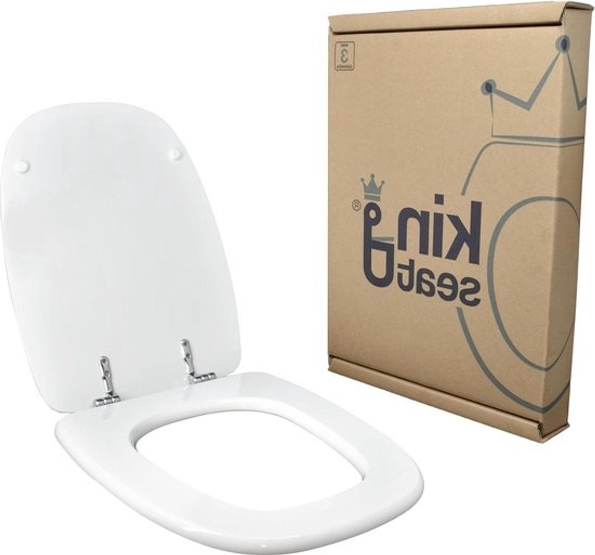 Toiletbril van MDF serie Square wit - verchroomd messing scharnieren - Pozzi Ginori