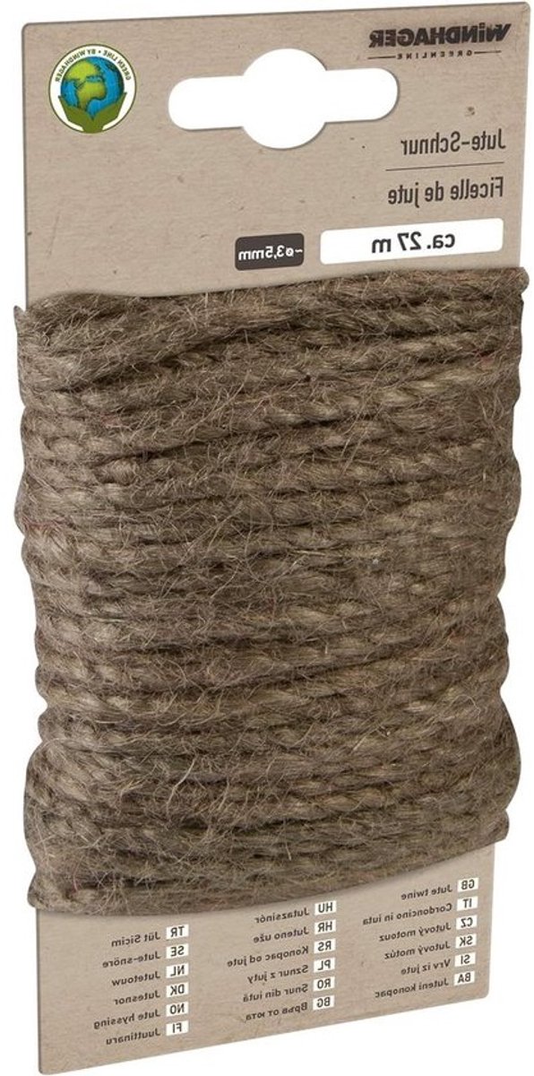 Decoratief jutekoord - terrabruin - Ø 35 mm - 27 meter - knutselkoord - tuindecoratie