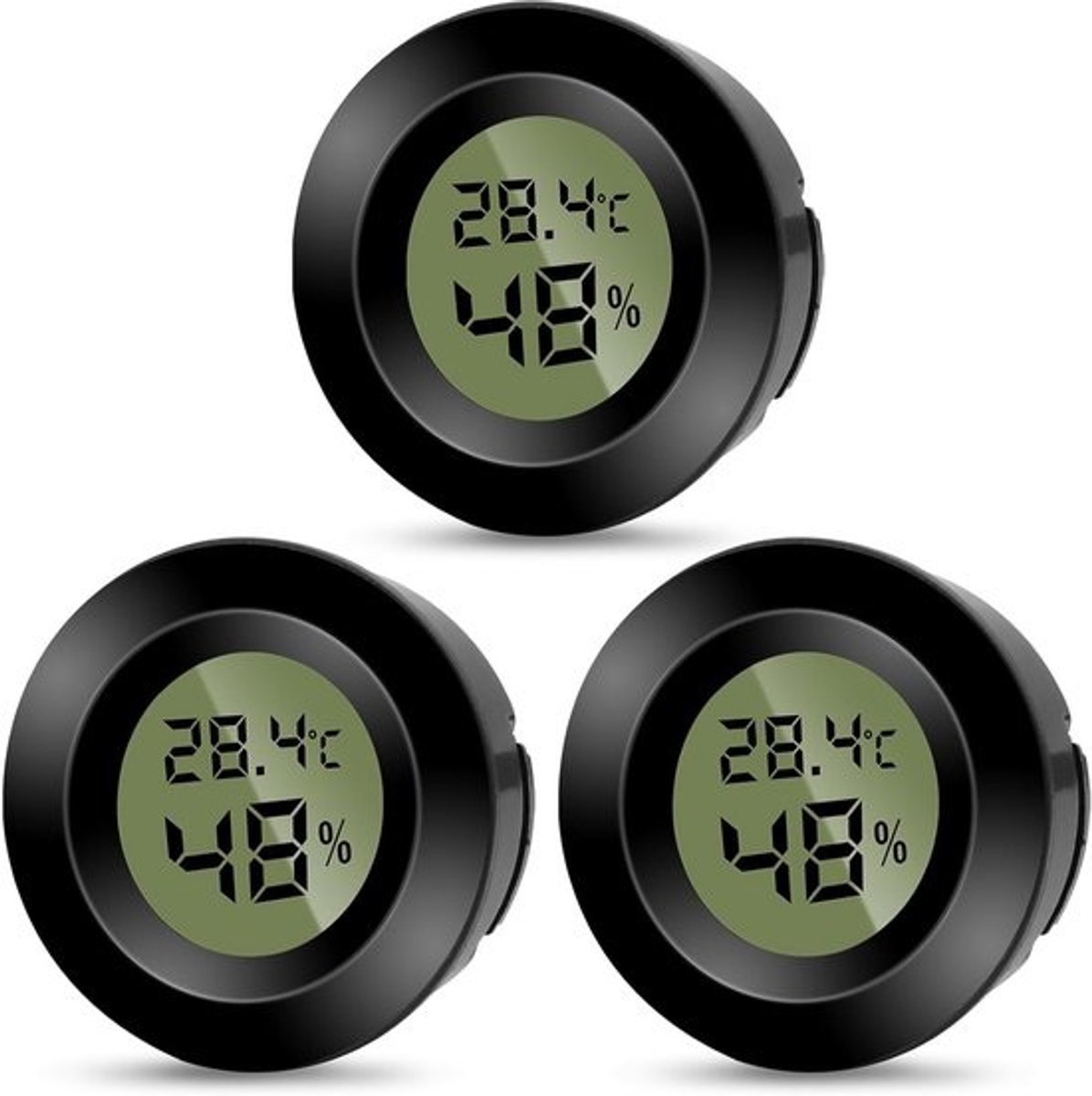 3 Stuks Mini Digitale Binnen Thermometer Hygrometer met LCD Scherm