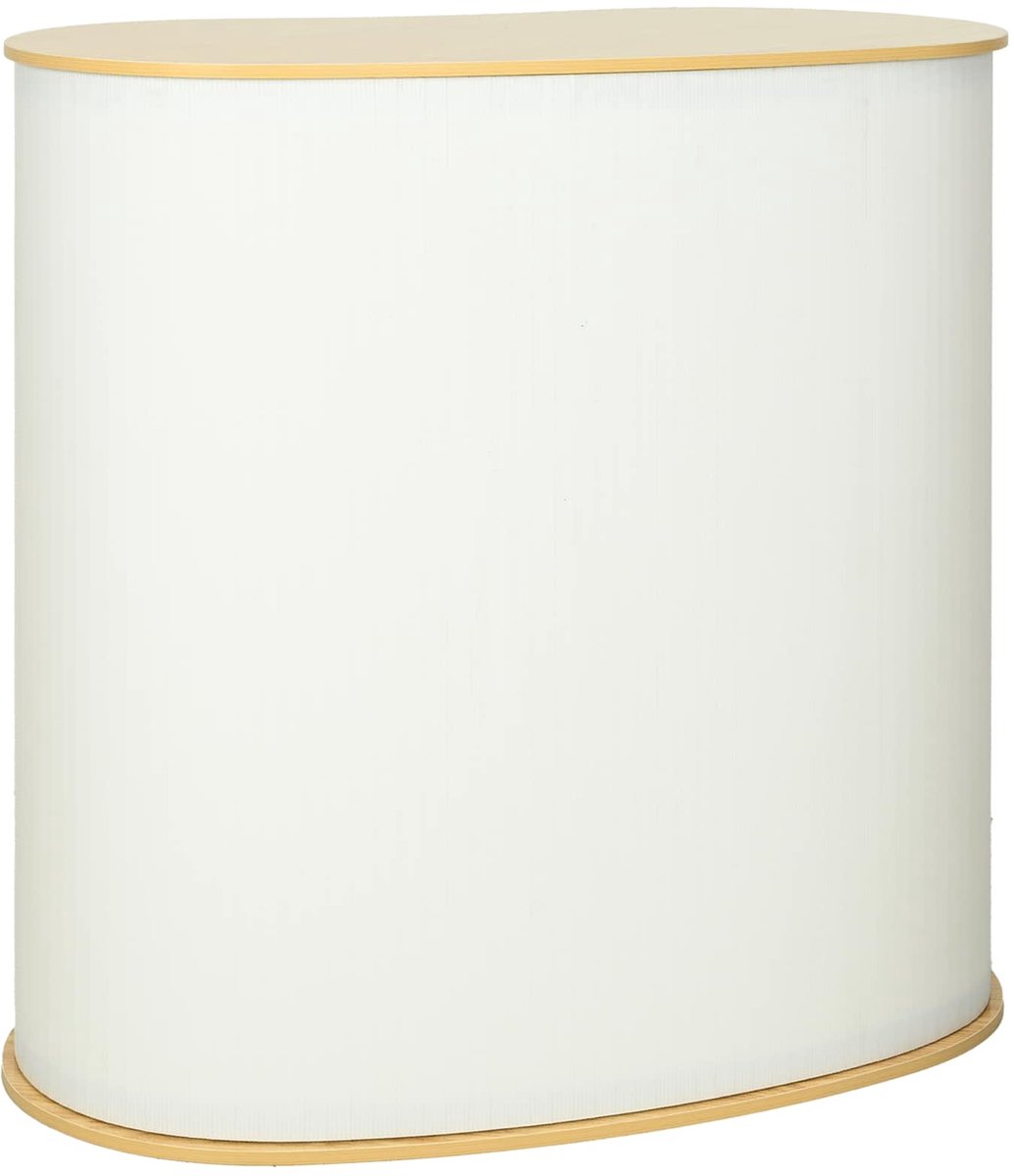 vidaXL Beursbalie - Lichtbruin - en - wit - 90 - x - 48 - x - 93 cm - Bewerkt - hout - en - PP Lichtbruin en wit