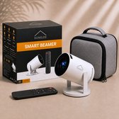 Homezie Beamer | Streamen vanaf je telefoon | 8K support | 720P | WiFi, HDMI, Bluetooth | Android 14.0 | Inclusief opbergtas | Mini beamer