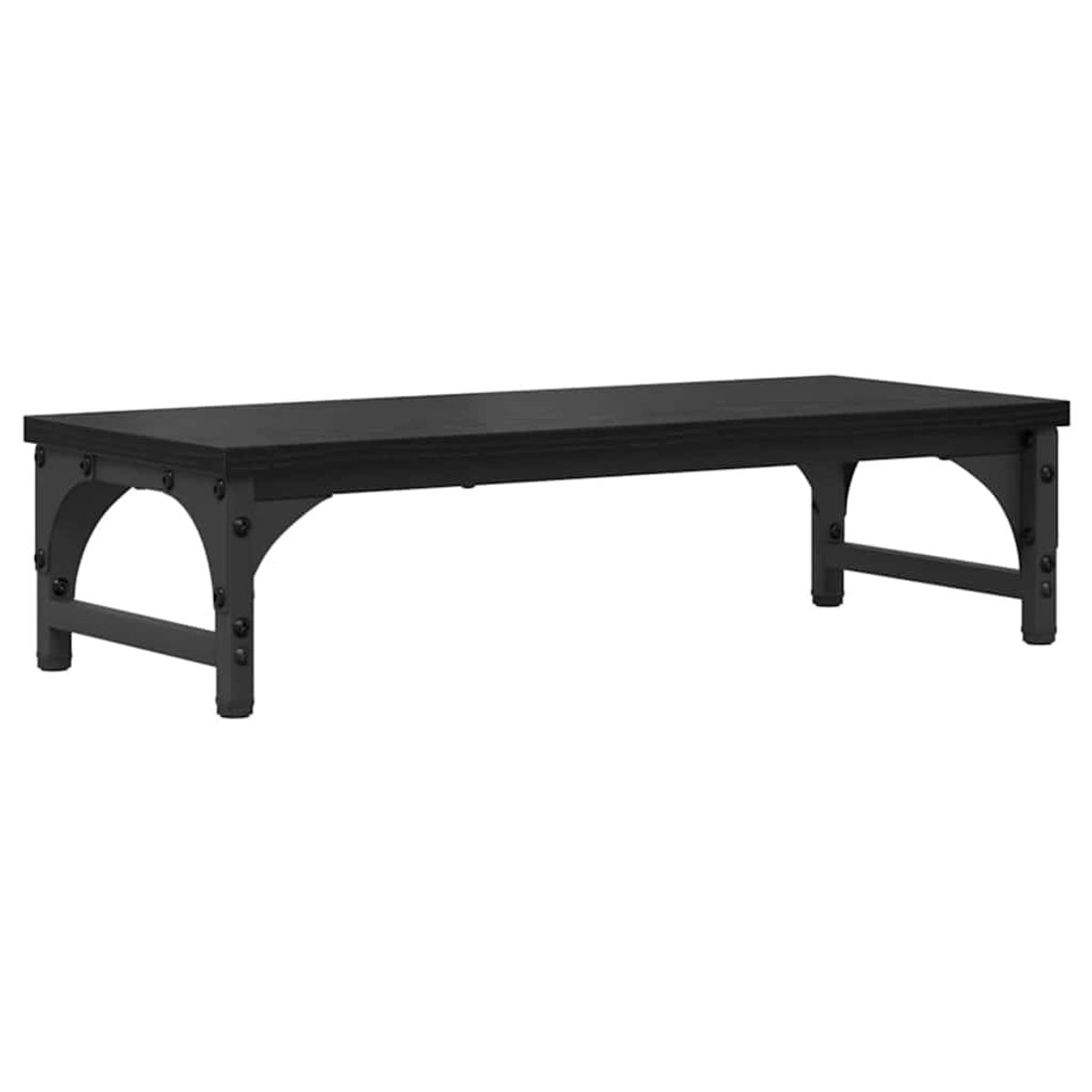 vidaXL Monitorstand - Zwart - eiken - 55 - x - 23 - x - 14 - cm - Bewerkt - hout Zwart eiken