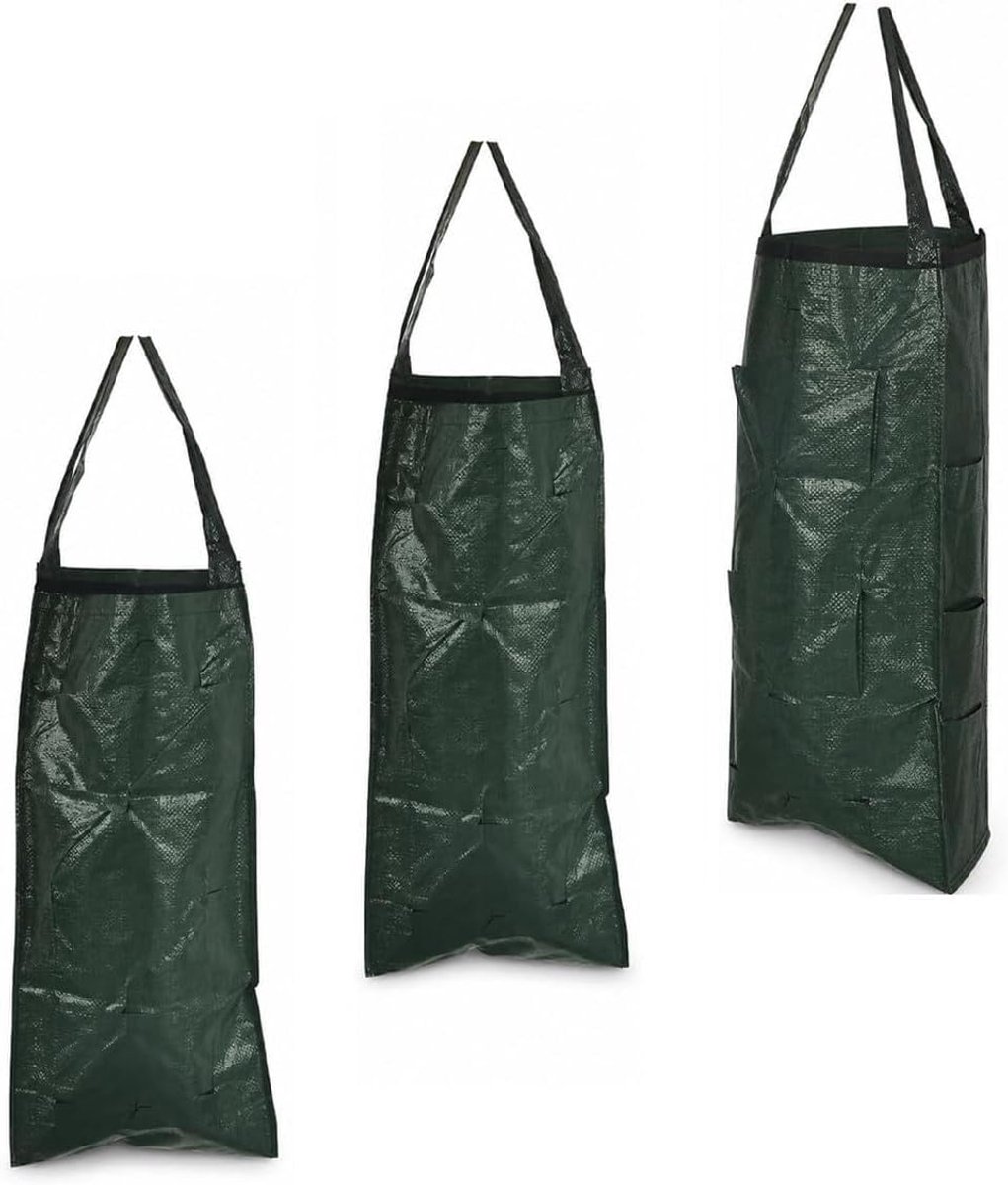 Zakken met 8 gaten, plantenzakken voor buiten, verticaal, ruimtebesparend, aardbeienplantenzak, plantenzak voor aardbeien, tomaten, groenten, balkon, tuin