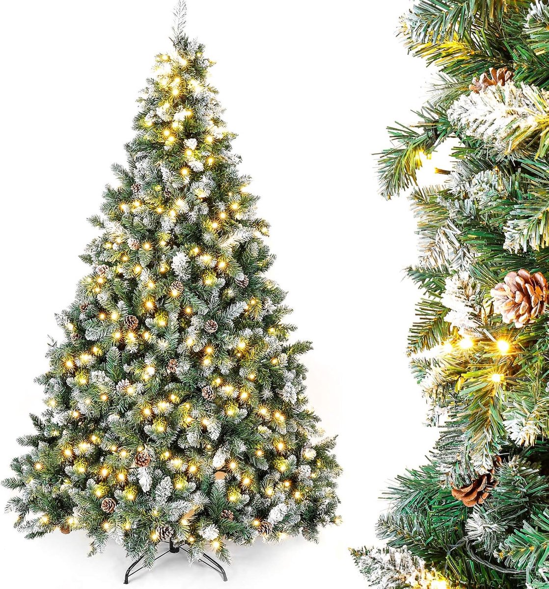 150cm Kunstmatige Kerstboom met Verlichting: 240 Warmwitte LED's
