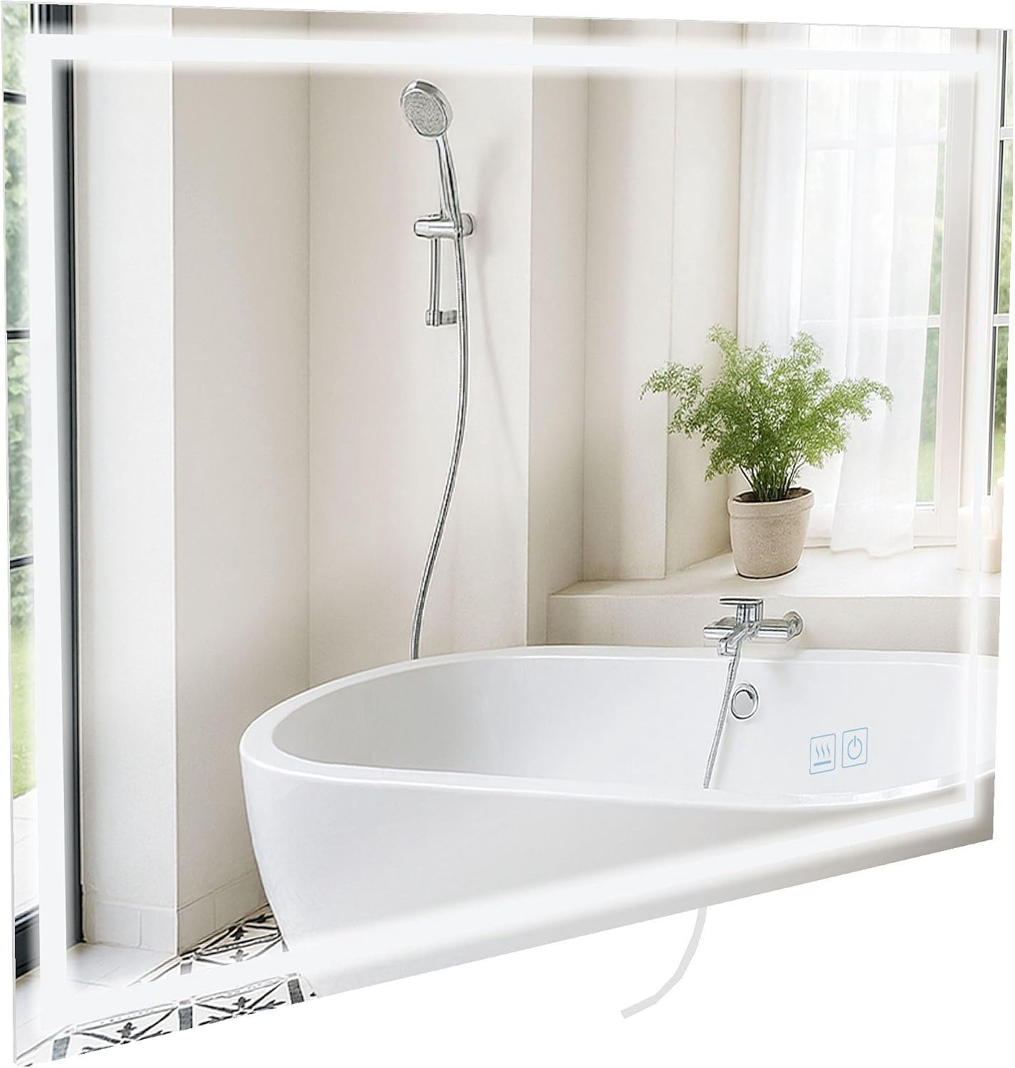LED Badkamerspiegel met Dimbare Verlichting en Anticondens Verwarming 70 x 100 cm – Horizontaal & Verticaal – Touchbediening – IP44