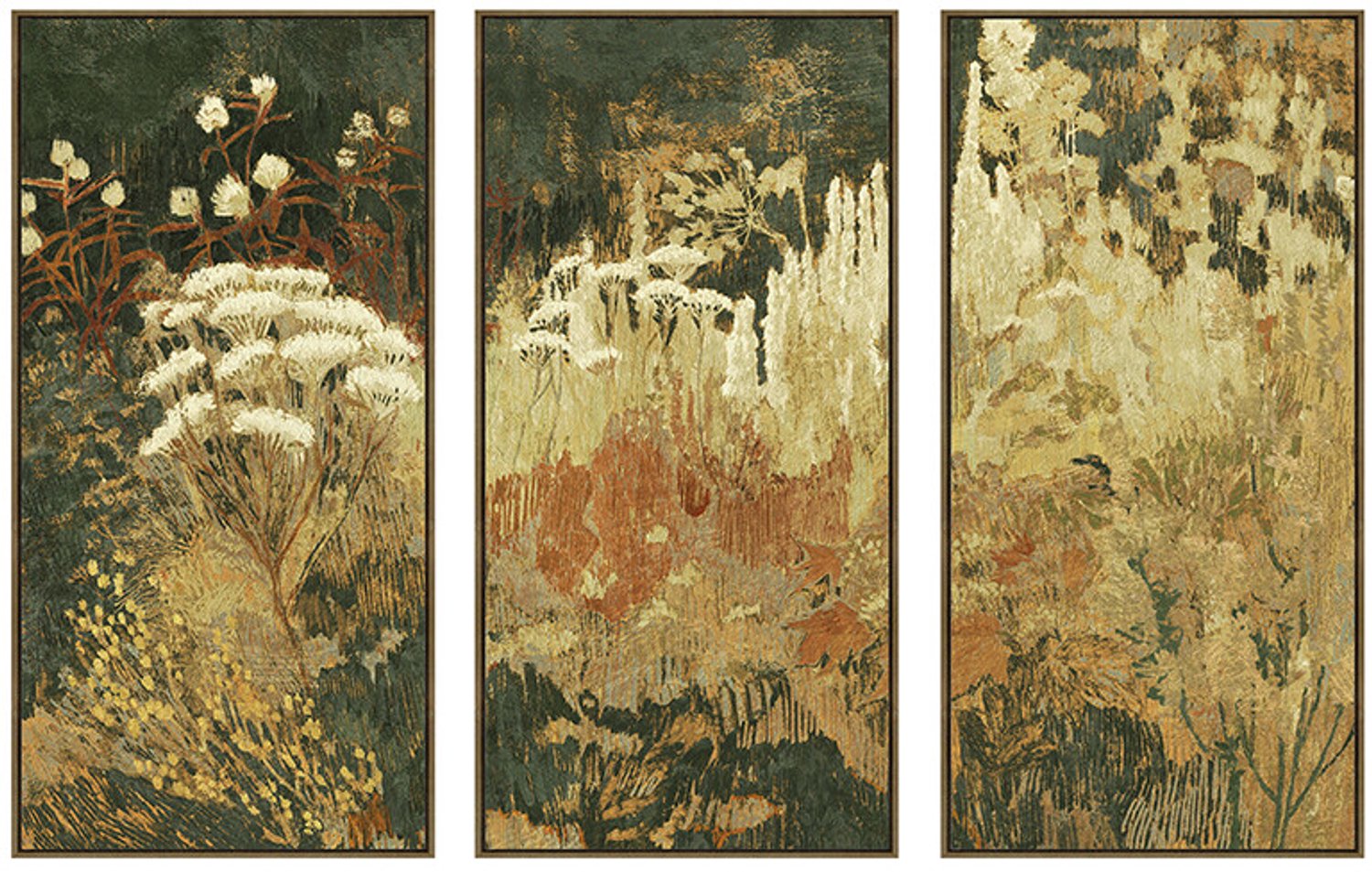 Schilderij drieluik 60x120cm Terra Trio