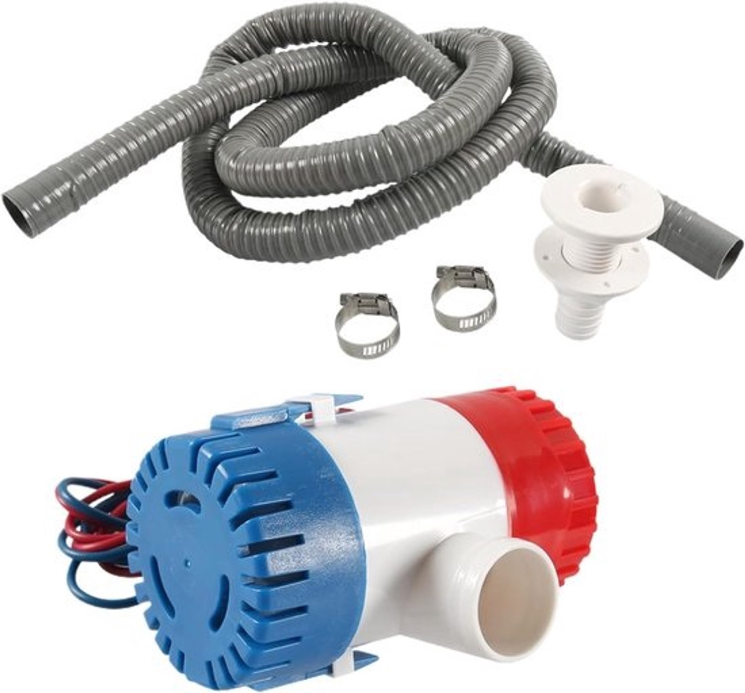 Bilgenpomp-installatiekit - Set voor bootpomp - Water afvoeren - Knikbestendige slang - 200 cm slang - Meerkleurig