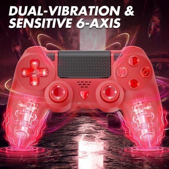 Draadloze gamecontrollerset (2 stuks) - RGB-licht, Turbo, 6-assige sensor en audioaansluiting voor PS4/PC — afbeelding 2