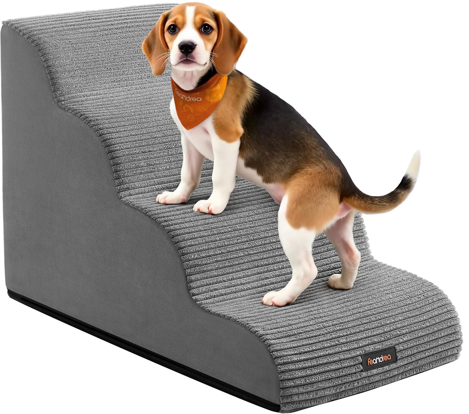Hondentrap 4 Treden - Duifgrijs Kunstleer - 50x40x50 cm - Voor Kleine Honden - Huisdier Trapje