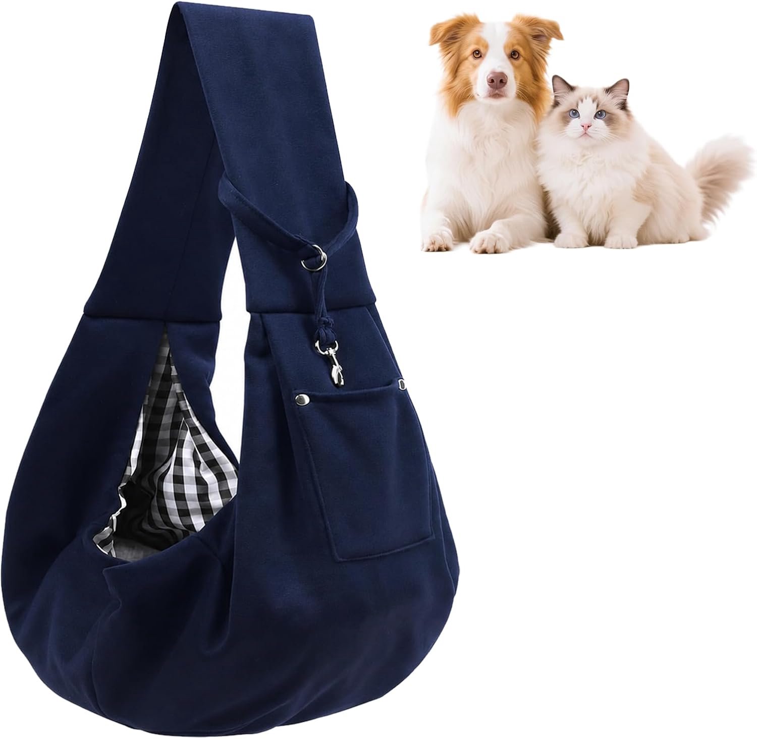 Transporttas voor honden 7,5 kg - omkeerbaar - donkerblauw - comfortabel voor wandelingen - ServiceTopper