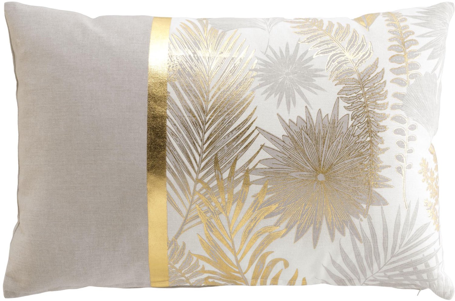 Douceur d intérieur Douceur d'intérieur - Langwerpig sierkussen met gouden bladeren, 40 x 60 cm