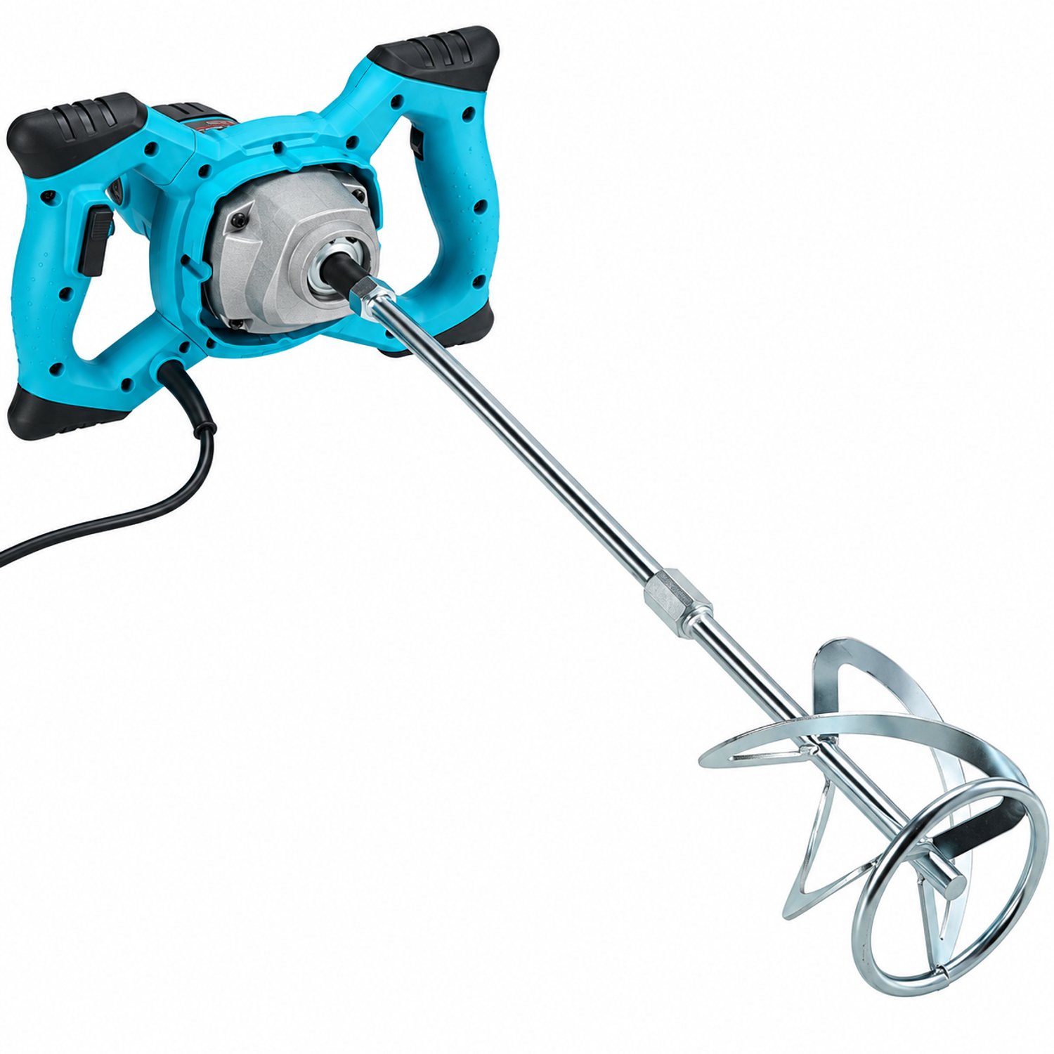 DPLUNIQ Betonmixer - Gereedschap - Mixer - Cement - 6 Standen - Schakelvergrendeling - 2100W - 800R/m - S-vormige mengkop - Blauw
