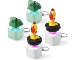 4 Stuks Keyboard Fidget Toy - Kikker & Schreeuwende Kip Design - Oplaadbaar met LED & Geluid - Sleutelhanger Anti Stress - Draagbare Bureau Fidget - Voor Stressverlichting & Concentratie - Perfect voor Onderweg, Kantoor & School - Zumolir®