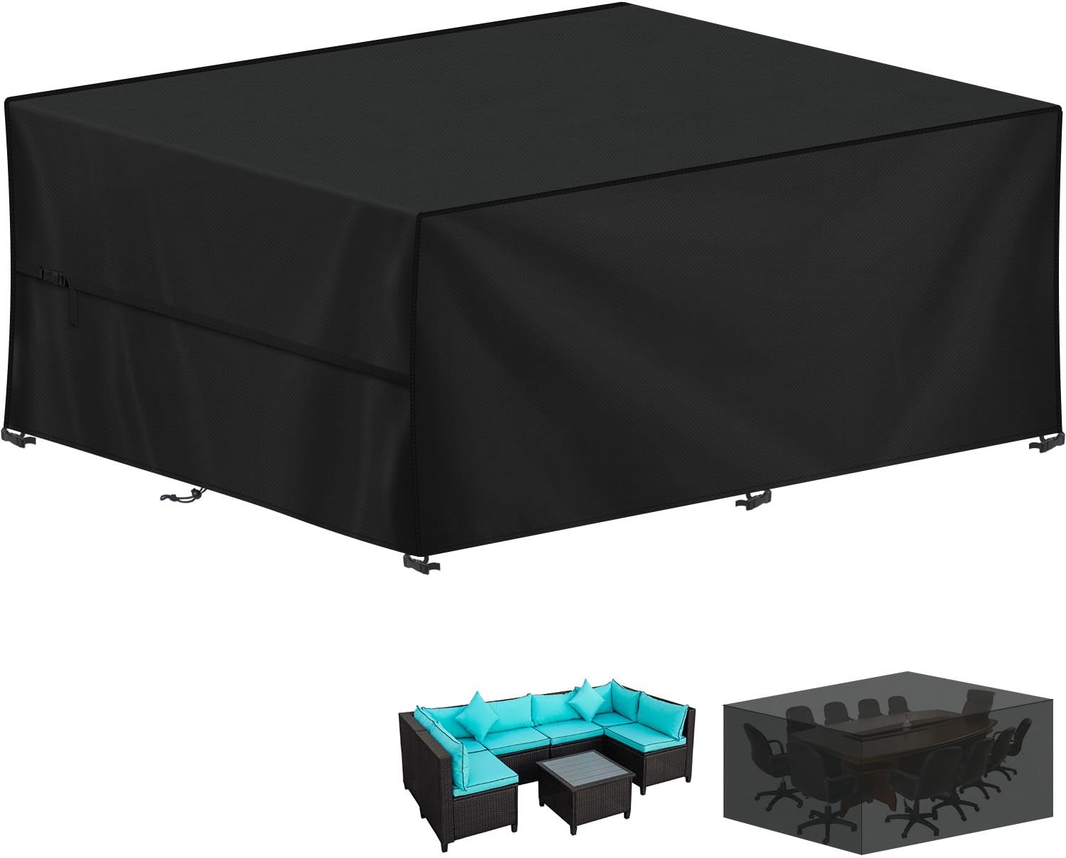 Tuinmeubelhoes 360 x 240 x 90 cm - Waterdichte Hoes voor Tuinmeubelen - 420D Oxford Stof - Winddicht - Beschermhoes voor Tuintafel en Rattan Meubels - Buiten